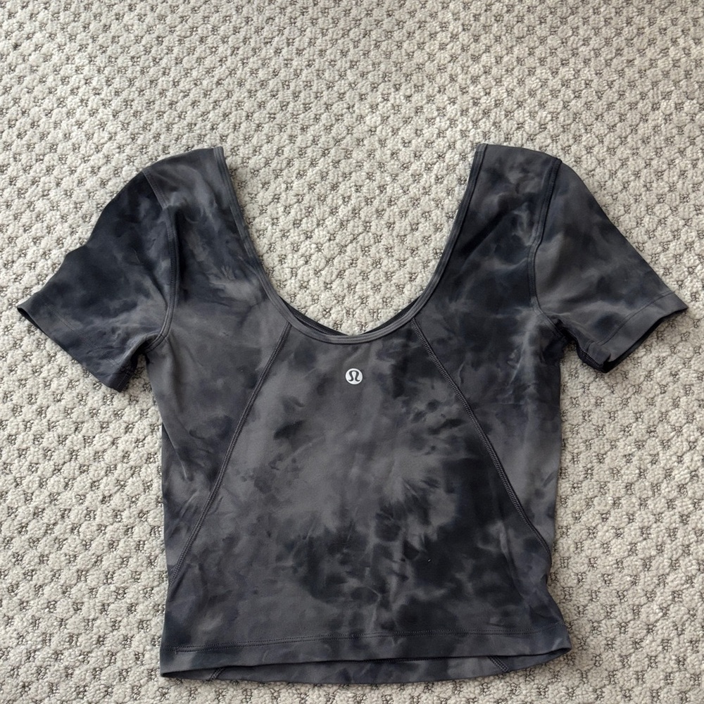 lululemon athletica Charcoal Tie-Dye Crop Top